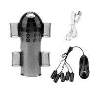 NOPNOG Vibrador de 12 frecuencias para hombres, dispositivo de masaje de pene y entrenador de carga retrasado, carga USB (tipo B).