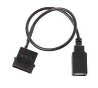 NOPOXA Cable adaptador de corriente interno de PC de 30 cm, 5 V, 2 pines, IDE Molex a USB 2.0 tipo A hembra