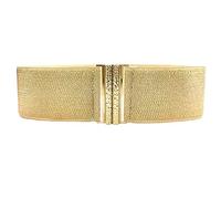 NOPOXA Corsé dorado ancho cinturón de cintura decorativo cinturón elástico Waspie cinturón brillante Waspie cinturón ancho para mujer, dorado