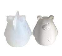 NOPOXA Molde de silicona con diseño de oso de cristal, figuras de oso realista, molde de resina epoxi con temática de animales, hecho a mano