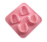 NOPOXA Molde de silicona para hacer hielo con 4 agujeros para dentaduras postizas