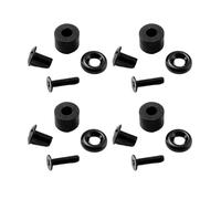 NOPOXA Paquete de 4 juegos de tornillos negros ranurados para postes de cabeza, juego de fundas de cuero, juego de tornillos de vaina