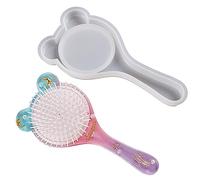 NOPOXA Peine de silicona para joyería, manualidades, molde de fundición de resina, cepillo de pelo, resina epoxi para peinar el cabello