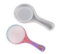 NOPOXA Peine de silicona para joyería, manualidades, molde de fundición de resina, cepillo de pelo, resina epoxi para peinar el cabello