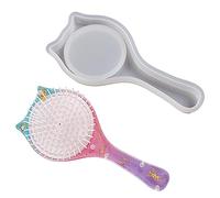 NOPOXA Peine de silicona para joyería, manualidades, molde de fundición de resina, cepillo de pelo, resina epoxi para peinar el cabello