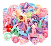 NOPVUFA 100 Piezas Coleteros Pelo Niña, Multicolor Gomas de Pelo Niña, Elástico Mini Gomas Pelo, Gomas de Algodón, Lazo de Pelo Elástico de Pelo Coletero de Niñas Colorido para Niñas Bebé