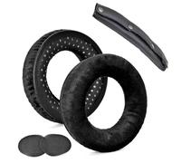 NOPVUFA 2 Fundas para Auriculares de Terciopelo Negro + 1 Pad de Cabeza para Beyerdynamic DT770 PRO/DT880/DT990, Cómodo & Fácil de Instalar, con Algodón de Relleno - Compatible con DT770 M/DT880 Pro