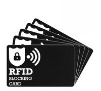 NOPVUFA 5 Piezas Tarjetas Anti-RFID Ultra-Finas Protector de Tarjetas de Crédito Bloqueo Antirrobo para Carteras Tarjetas de Seguridad RFID para Hombres y Mujeres Negro