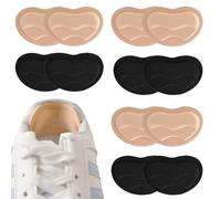 NOPVUFA 6 Pares Almohadillas de Talón Autoadhesivas Taloneras Protector Talón para Zapatos Grandes Hombres y Mujeres Negro Beige Suave Estable Compatible con Todos los Tipos de Zapatos