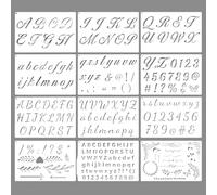 NOPVUFA Plantillas para Pintar 12 Piezas Plantillas Letras, Stencil Plantillas Pintura Reutilizables, Números Alfabetos y Caracteres Plástico, para Scrapbooking Dibujo Graffiti Escritura
