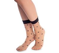 NOQ - Calcetines de moda con estampado para mujer, elegantes, transparentes, talla única, Altoa única