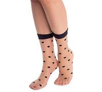 NOQ Calcetines de moda con estampados para mujer, medias transparentes, Talla única