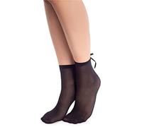 NOQ Calcetines de moda para mujer, calcetines elegantes, transparentes, tamaño libre, Nastro Nero, talla única