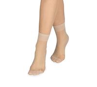 NOQ Calcetines de mujer por encima del tobillo monocolor 15 DEN transparente mate sin presión con parte superior cómoda talla única para oficina hasta el tobillo Sk-Elastan, Satin