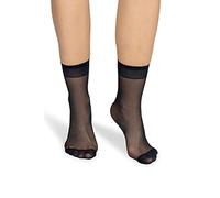 NOQ Calcetines de mujer por encima del tobillo monocolor 15 DEN transparente mate sin presión con parte superior cómoda talla única para oficina hasta el tobillo Sk-Elastan, Denim