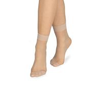 NOQ Calcetines de mujer por encima del tobillo monocolor 15 DEN transparente mate sin presión con parte superior cómoda talla única para oficina hasta el tobillo Sk-Elastan, York