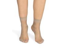 NOQ Calcetines de mujer por encima del tobillo monocolor 15 DEN transparente mate sin presión con parte superior cómoda talla única para oficina hasta el tobillo Sk-Elastan, Daino