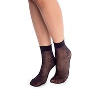 NOQ Calcetines estampados de moda para mujer, calcetines elegantes, transparentes, talla libre, Carry Nero, Talla única