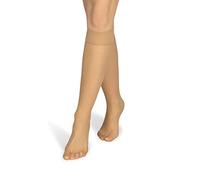 NOQ Calcetines para mujer, hasta la rodilla, lisos, color nude, 10 den, microfibra, semimate, clásicos, con parte superior cómoda, talla única, dos pares, Sabia, Antilope, Talla única