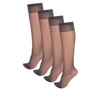 NOQ Calcetines Transparentes Mate Finos para Mujeres y Niñas, Calcetines hasta la Rodilla, Estilo Elegante, Calcetines de Mujer Cómodos 15 DEN de Grosor, Ideales para Tacones Altos BOX4, gris, Altoa