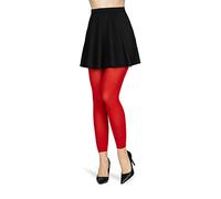 NOQ Leggings de mujer de longitud completa de microfibra opaca, 3D, elásticos, 200 DEN, cálidos, fijos, tobilleros Gracja, rojo, XL