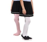 NOQ Leotardos Niña Maillot Ballet Niña Collant Bambina Caldi Eleganti Resistenti Para Danza Escuela 2 Pares Blanco y Rosa 116/122 5-7 años