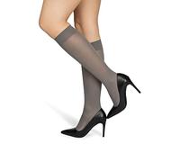 NOQ Marta - Calcetines para mujer, color liso, 40 den, microfibra opaca, mate, clásicos, con cintura cómoda, talla única, Gris, Talla única