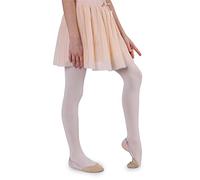 NOQ Medias de ante para niñas de 50 DEN con punta invisible para baile, gimnasia, escuela Isadora, perla, 164-176