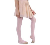 NOQ Medias de ante para niñas de 50 DEN con punta invisible para baile, gimnasia, escuela Isadora, Rosa, 128-146
