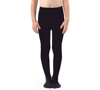 NOQ Medias de punto lisas para niñas, cálidas, opacas, para el colegio, baile de ballet, guardería, Nero 128/134 cm