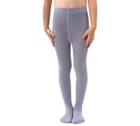 NOQ Medias de punto lisas para niñas, cálidas, opacas, para el colegio, baile de ballet, guardería, Silver 116/122 cm