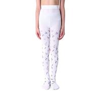 NOQ Medias delgadas para niños con bonito estampado para niñas, estampadas 40 DEN para la escuela, ceremonia de baile, casual, 128-134