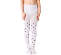 NOQ Medias delgadas para niños con bonito estampado para niñas, estampadas 40 DEN para la escuela, ceremonia de baile, casual, 128-134