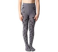 NOQ Medias estampadas para niñas pantimedias estampados calcetines por encima de la rodilla para escuela de baile 40 den, Sierra Grey 9-10 años (134-140)