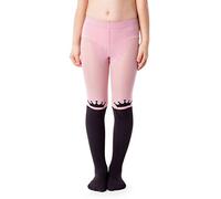 NOQ Medias estampadas para niñas pantimedias estampados calcetines por encima de la rodilla para escuela de baile 40 den, Crown Cotton Candy 8-9 años (128-134)