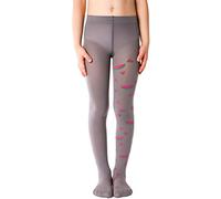 NOQ Medias estampadas para niñas pantimedias estampados calcetines por encima de la rodilla para escuela de baile 40 den, Watermelon Silver 6-7 años (116-122)