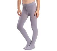NOQ Medias gruesas para niña Corina Plain 120 DEN con pies calientes, leggings para habitación de los niños, ballet, Paloma Grey, 140 cm-146 cm