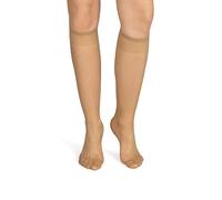 NOQ Medias hasta la rodilla para mujer, monocolor, 15 DEN, estilo casual, sin presión, semimate transparente, con parte superior cómoda, dos pares, talla única, Talla única