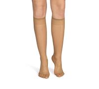 NOQ Medias hasta la rodilla para mujer, monocolor, 15 DEN, estilo casual, sin presión, semimate transparente, con parte superior cómoda, dos pares, talla única, Visón., Talla única