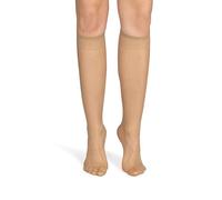 NOQ Medias hasta la rodilla para mujer, monocolor, 15 DEN, estilo casual, sin presión, semimate transparente, con parte superior cómoda, dos pares, talla única, dune, Talla única