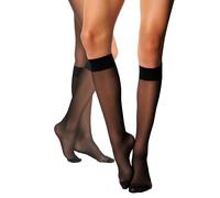 NOQ Medias Mujer - Ajuste Elegante y Cómodo, con Alta Elasticidad, Transpirables y Suaves, Ideales para Oficina, Faldas y Uso Diario, 2-Pack, Negro