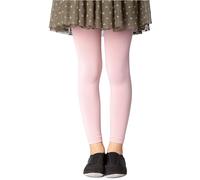 NOQ Medias sin pies para niñas, mallas de longitud completa, falda larga hasta el tobillo, vestido tipo túnica, baile escolar, Ballet, microfibra opaca, Powder Pink 10/11 años (140/146 cm)