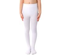 NOQ Pantimedias finas para niños con estampado bonito para niñas, 40 DEN, ceremonia de baile escolar casual, Zojka Bianco, 104-110