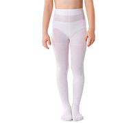 NOQ Pantimedias finas para niños con estampado bonito para niñas, 40 DEN, ceremonia de baile escolar casual, Suzi 3 Hearts Bianco, 92-98