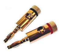 Noracom - Conector de banana macho (conector de rosca de 4 mm, dorado), color negro 11 unidades