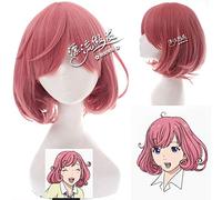Noragami Ebisu Kofuku Cosplay pelucas para mujeres peluca de pelo falso rizado corto 30 cm peluca de dibujos animados de anime sintético resistente al calor rosa