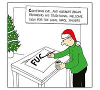 Norbert & Val, Singers, Open, Tarjeta de Navidad, 163x163mm