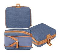 Nordace Juego de organizadores de viaje para hombres y mujeres, 2 cubos de embalaje y 1 bolsa de lavado, duradero y resistente al agua (azul)