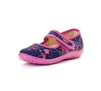Nordan 113050 Zapatillas niño y zapatillas niña de tela suave - Zapatillas casa y exterior cómodas, antideslizantes y transpirables para bebés y niños. (dunkelblau 2499, 32)