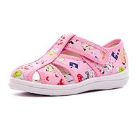 Nordan 127550-9499 Zapatillas niño y zapatillas niña de tela suave - Zapatillas casa y exterior cómodas, antideslizantes y transpirables para bebés y niños. (rosa 9499, 22)